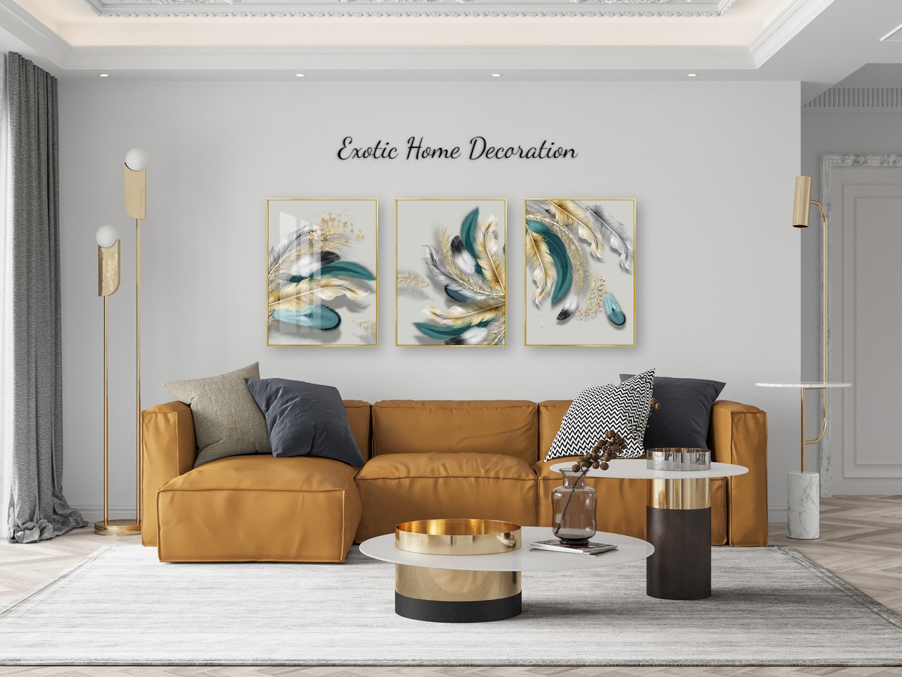 EHD3LSET0006 Teal Feather Set