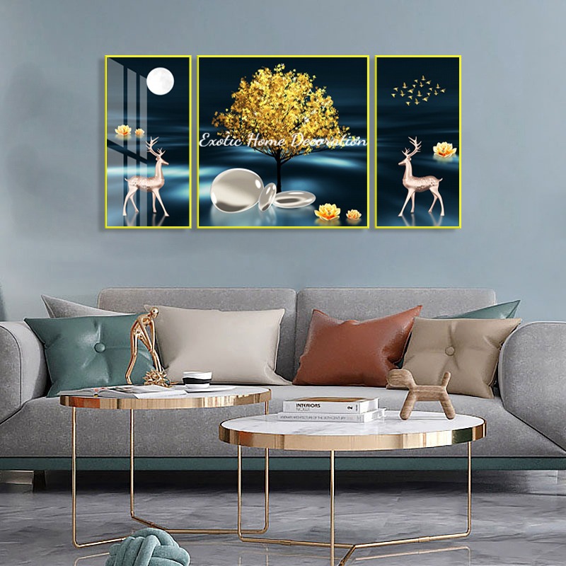 EHD3LSETD0002 Two Deers with Big Tree & Moon Night Mode