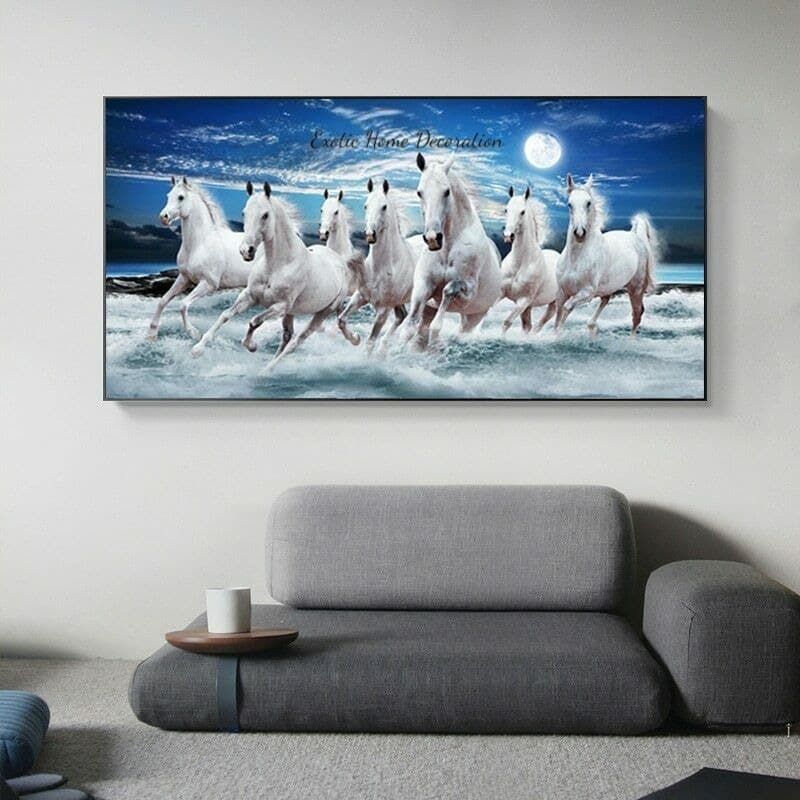 EHDHOR0013 Seven Horses White Blue Base