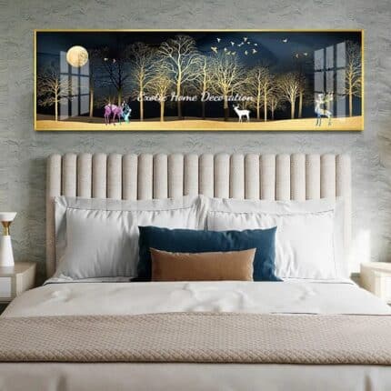 Deer with golden trees : Night Mode