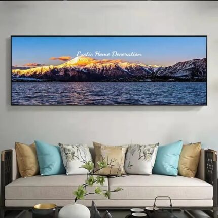 Sparkly mountains with sea