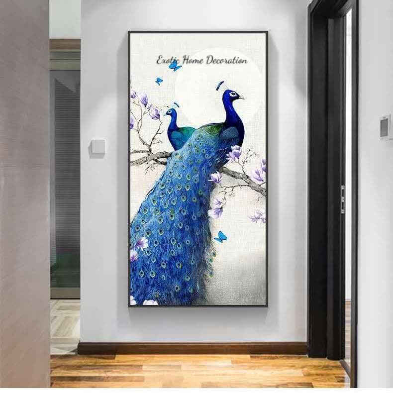 EHDVERD0018 Dark Blue Peacock Pair White Base