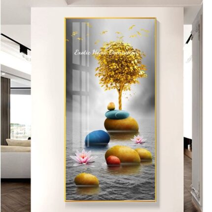 Tree with Stones & Lotus Flower