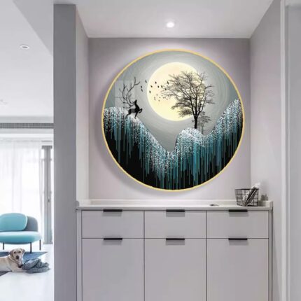 Circular Deer on Hill - Night Mode