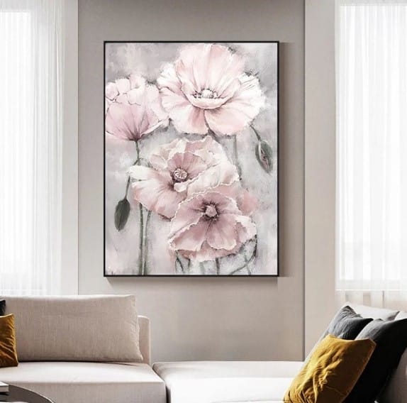 EHDVER0071 Single Pink Flowers Grey Base