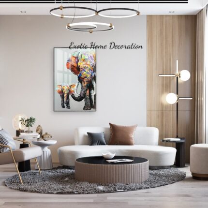 Mother Baby Elephant Multicolored