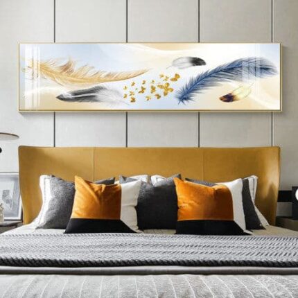 Blue Feathers White Base